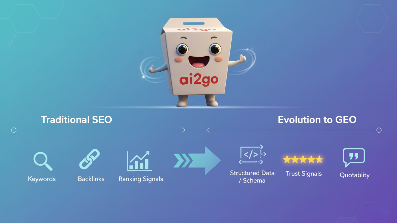 An image showing the shift from SEO to GEO